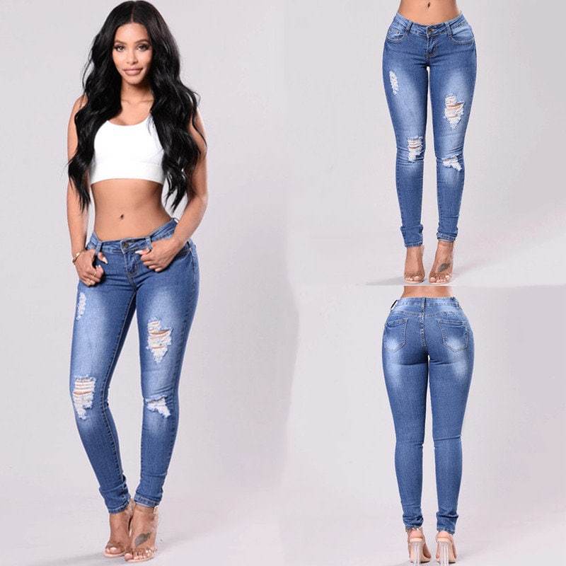 Jeans Elastic Ladies Pants