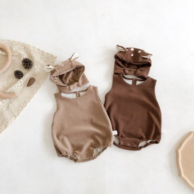 Ins autumn and winter corduroy vest baby's one-piece baby's bag, fart jacket, creeping suit and hat