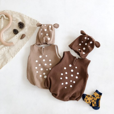 Ins autumn and winter corduroy vest baby's one-piece baby's bag, fart jacket, creeping suit and hat