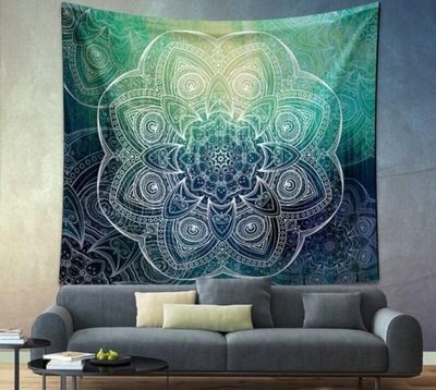 Datura tapestry 200cm polyester wall tapestry Indian elephant tapestry Lotus Yoga Mat home decoration carpet
