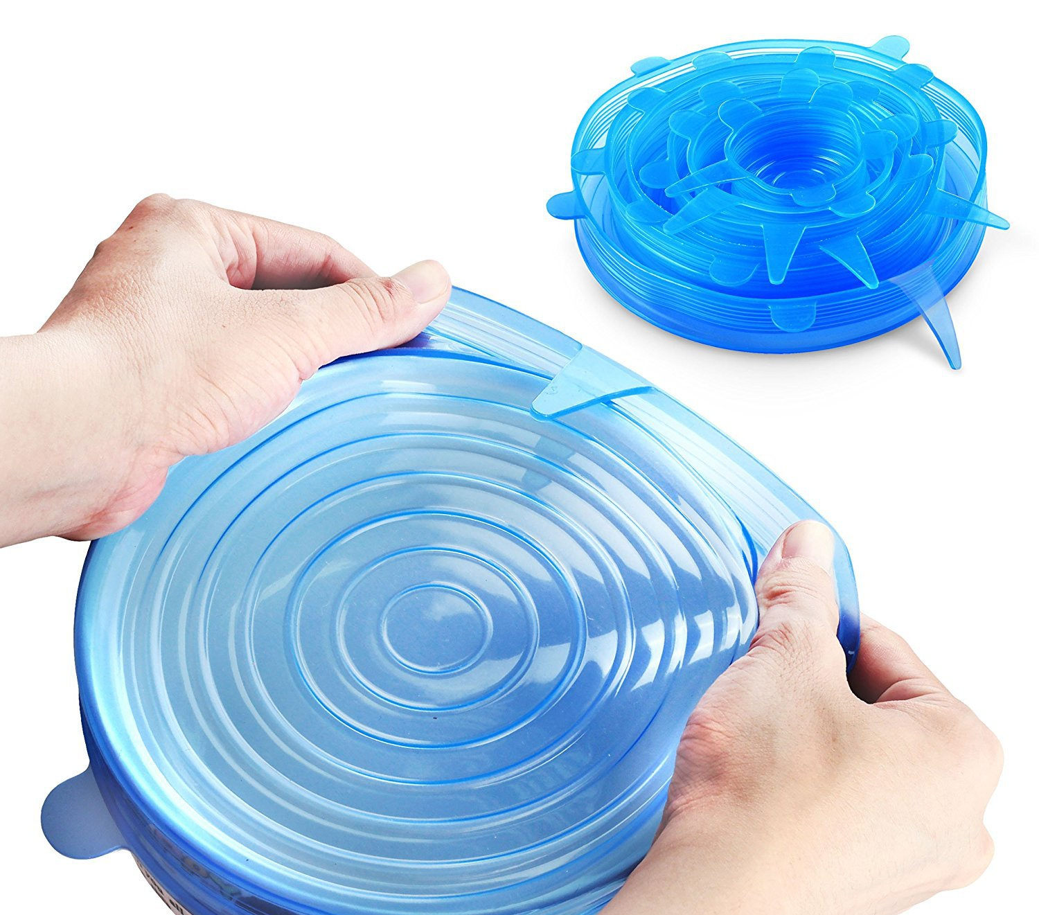 6PCS/Set Universal Silicone Suction Lid-bowl Pan Cooking Pot Lid-silicon Stretch Lid Cover Kitchen Pan Spill Lid Stopper Cover