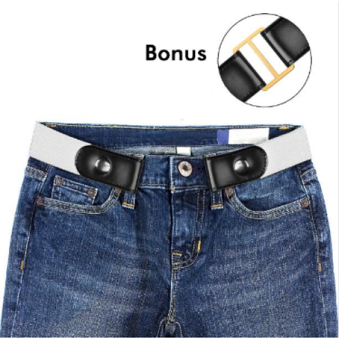 Buckle-Free Belt For Jean Pants,Dresses,No Buckle Stretch Elastic Waist Belt For Women/Men,No Bulge,No Hassle Waist Belt