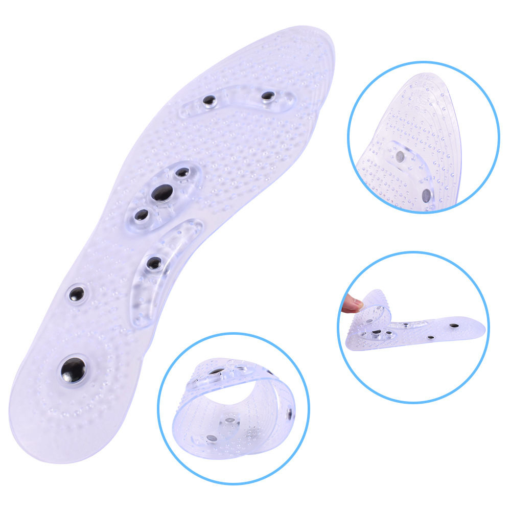 Magnet magnetic plus elastomer transparent silicone massage insole health massage insole magnetic therapy anti-fatigue