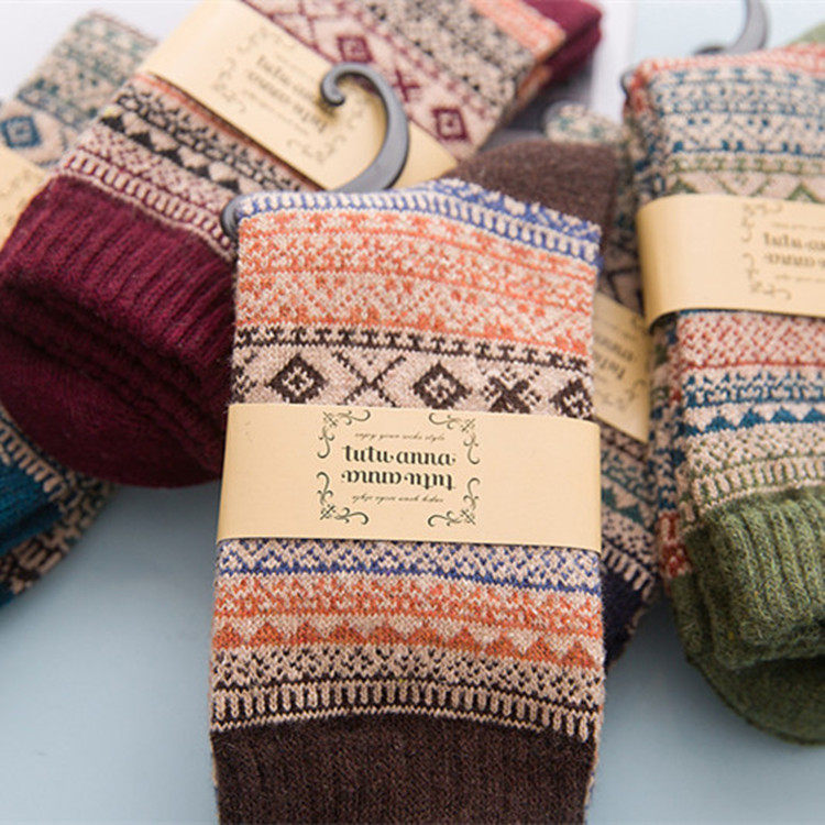 Warm Stripe Wool Socks Casual Sock Business Socks