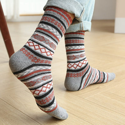 Winter Thick Warm Stripe Wool Socks Casual Sock