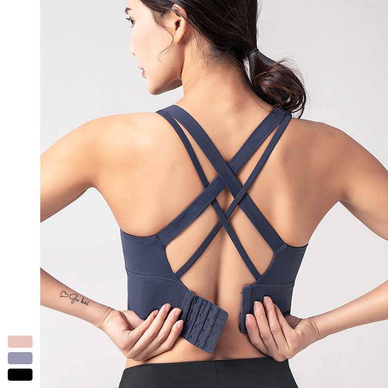 Running Yoga Vest Shockproof Gathered Shaped Breasted Fitness Bra