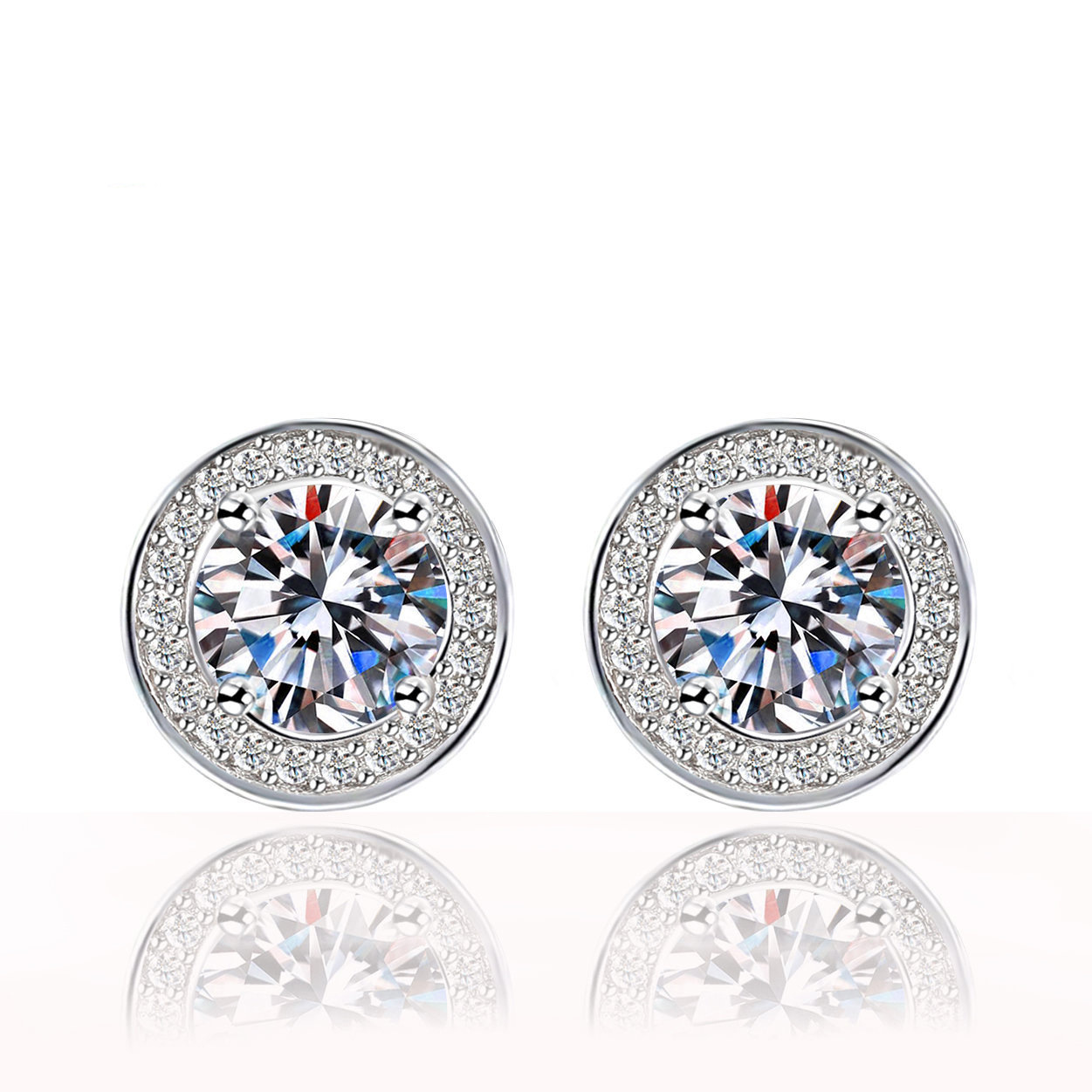Fashion high-end full diamond disc earrings earrings