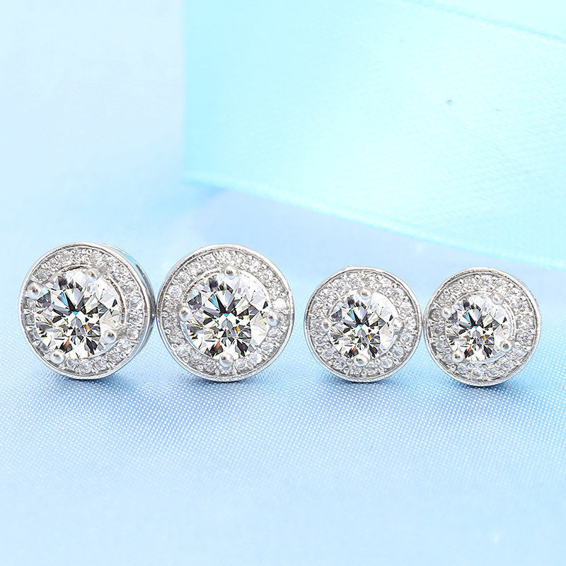 Fashion high-end full diamond disc earrings earrings
