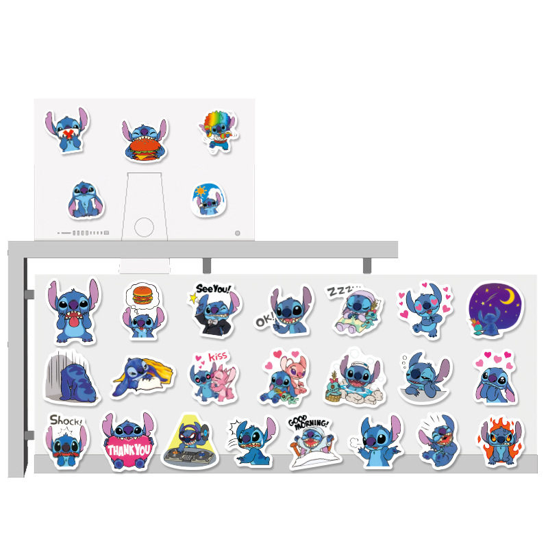 50 Star Baby Stitch Stickers Cartoon Cute Emoji Stickers