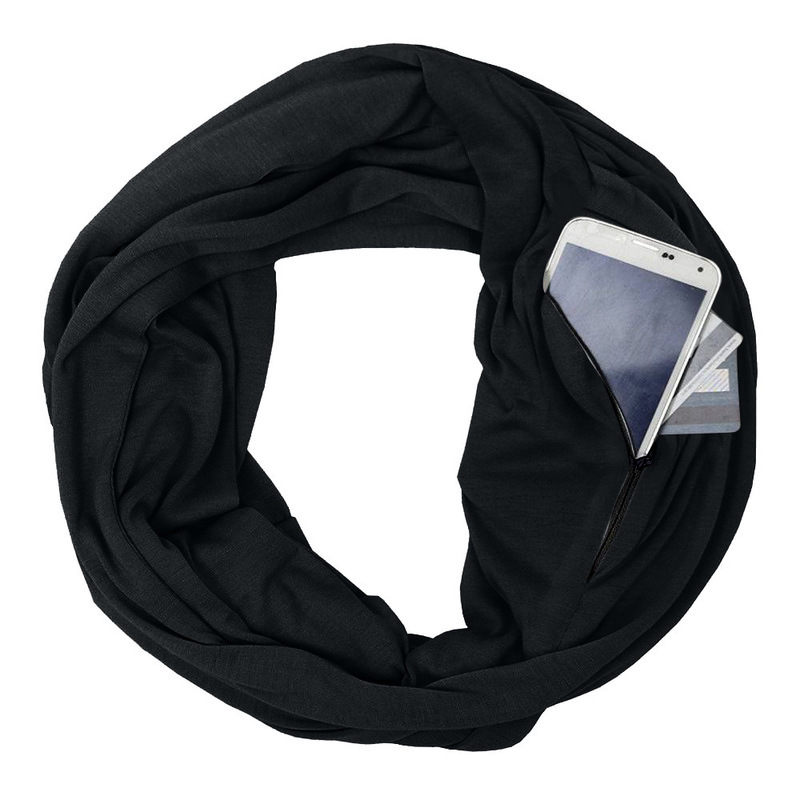 Warm scarf, zipper storage, convenient zipper bib scarf