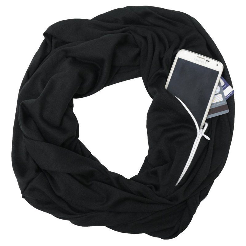 Warm scarf, zipper storage, convenient zipper bib scarf