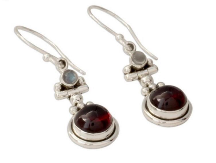Red Moonstone Drop Earrings Jewelry Statement Jewelry Retro Trendy