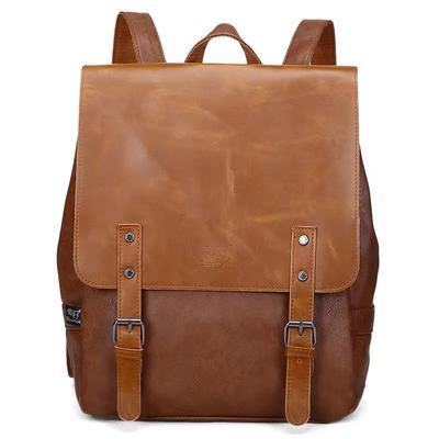 PU Leather Travel Backpack Leather Men Laptop Backpack Male Large Capacity