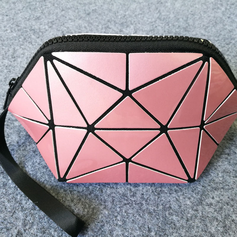 2022 Fashion Geometric Cosmetic Bag For Women Ladies Zipper Bag Organizer Makeup Cosmetics Lightweight Foldable Travel Make Up Bag