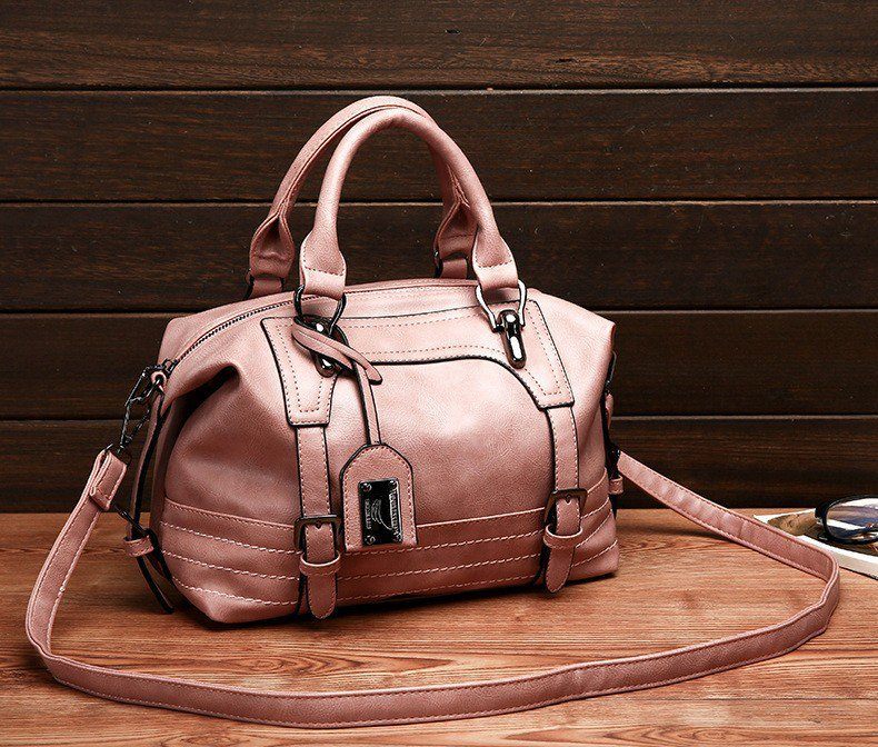 Simple oil wax leather tote bag