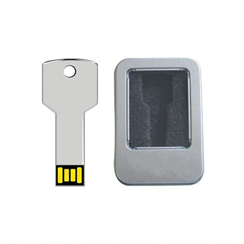 The supply of tin metal key U disk laser logo custom gift USB key flash memory bank