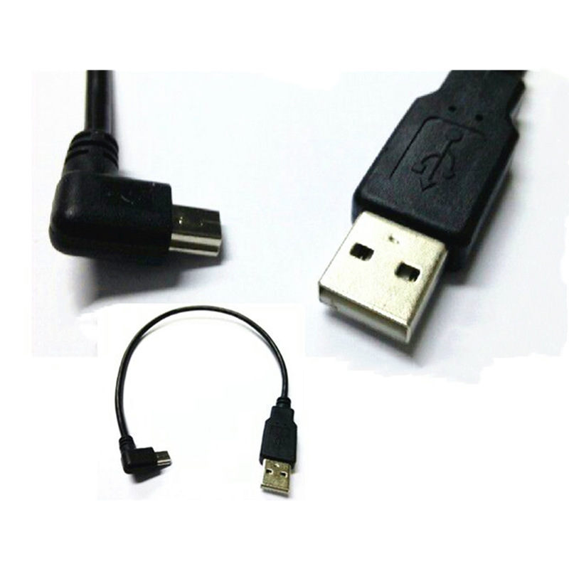 USB Mini 5Pin 5P Right angle Male to USB 2.0 A Male Plug Cable 0.2m Power Charger Cable for Chromecast