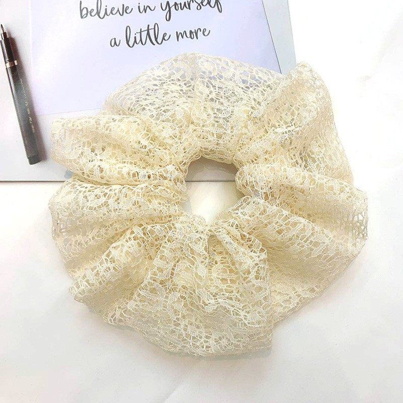 Hollow lace oversized large intestine circle hair ring