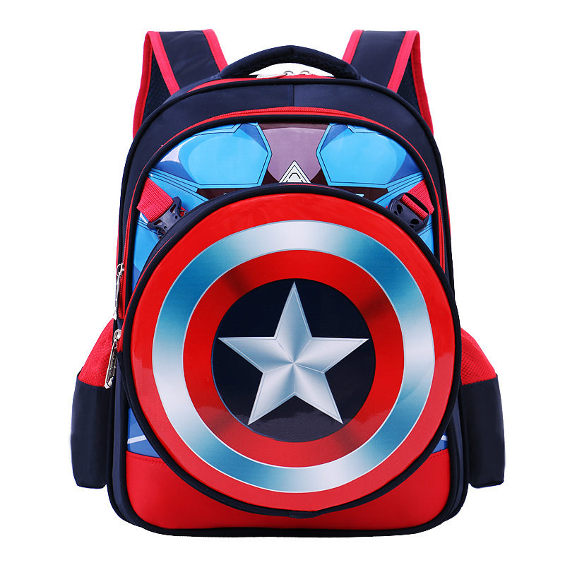 Schoolboy schoolbag boy 1-3-4-6 captain American boy shoulder bag 6-12 years old