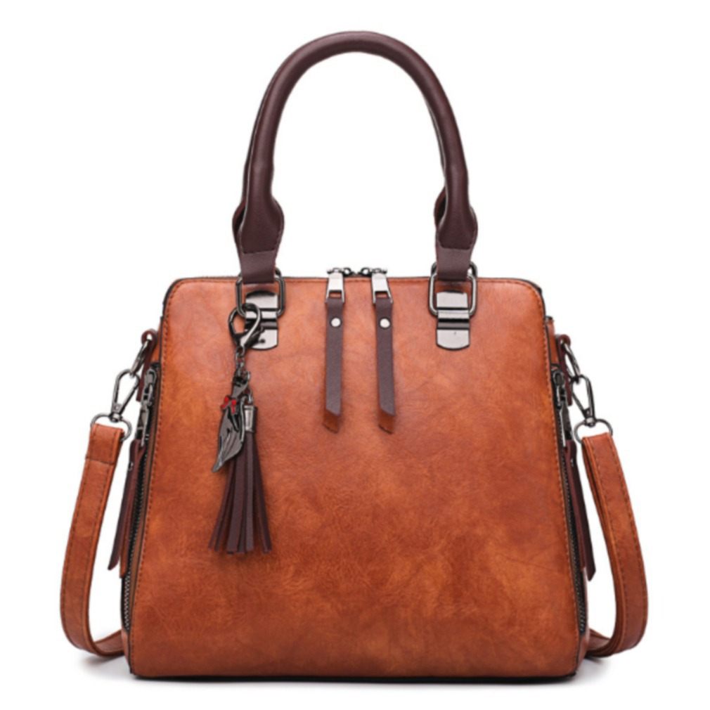 Superior Leather Tassel Cat Pendant Handbag Superior Leather Tassel Cat Pendant Handbag