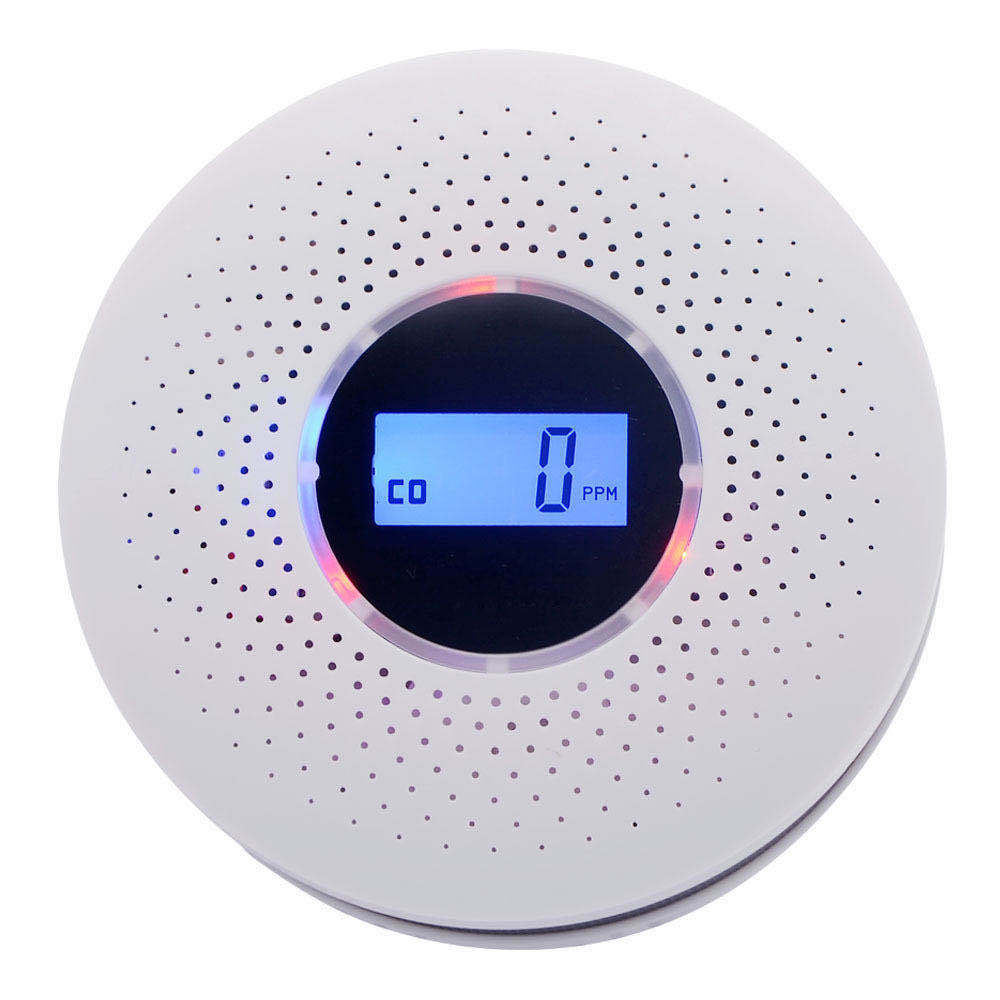 LCD CO Smoke Detector Live Human Voice Alarm Carbon Monoxide Leakage Sensor High Reliability