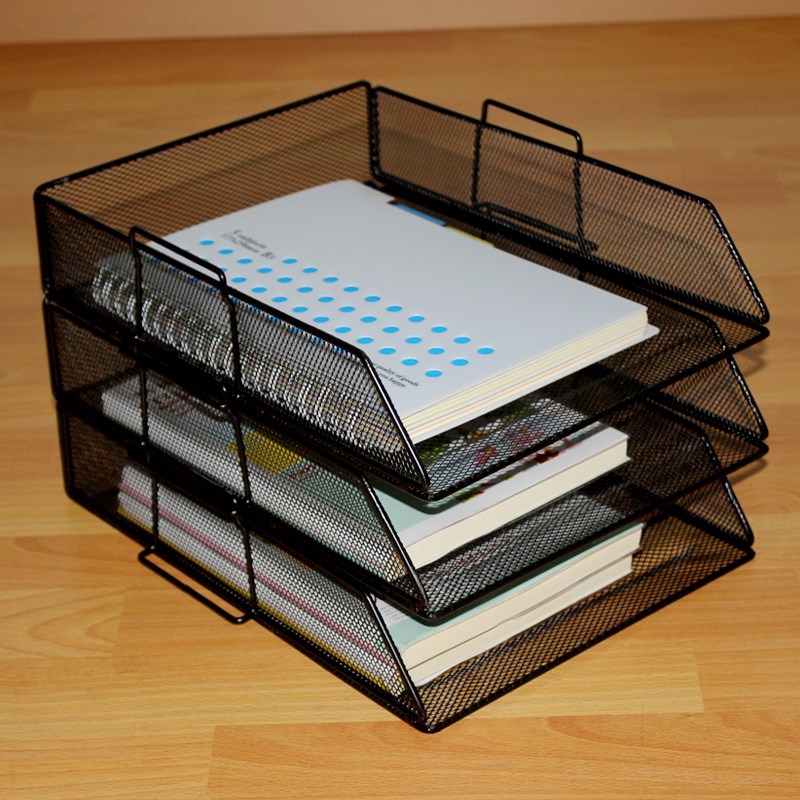 Single layer stackable file rack data rack office equipment Desktop Organizer