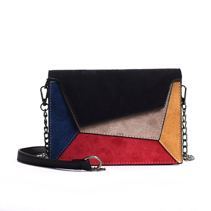 2022 autumn new color personality stitching handbags simple shoulder diagonal package frosted small square bag