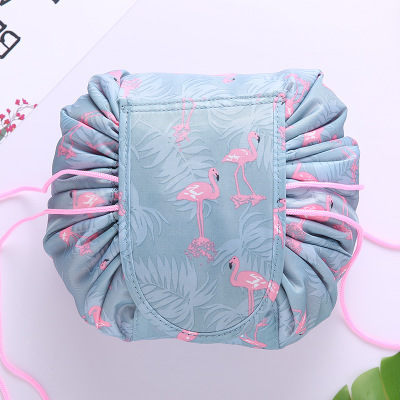 Portable waterproof drawstring cosmetic bag