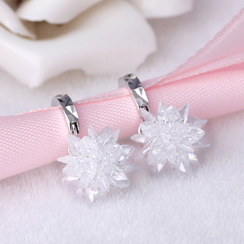 New fashion pure beauty ice 925 silver earrings hypoallergenic non-fading earrings