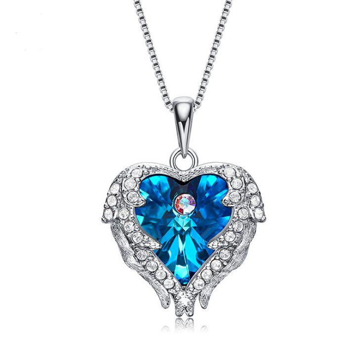 Elements Crystal S925 Sterling Silver Angel Necklace
