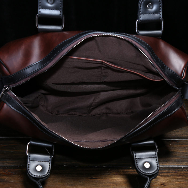Men's shoulder bag crazy horse leather Messenger bag Korean version of the portable multi-function trend leisure diagonal package