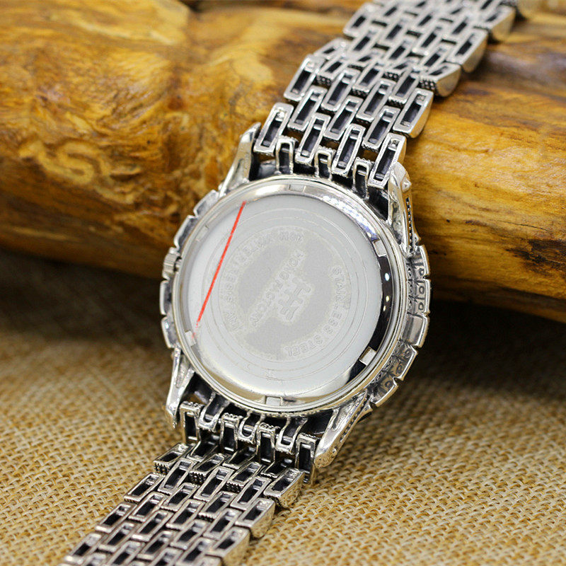 Character silver S925 silver jewelry wholesale, Thailand craft Sterling Silver man Quartz Bracelet Watch