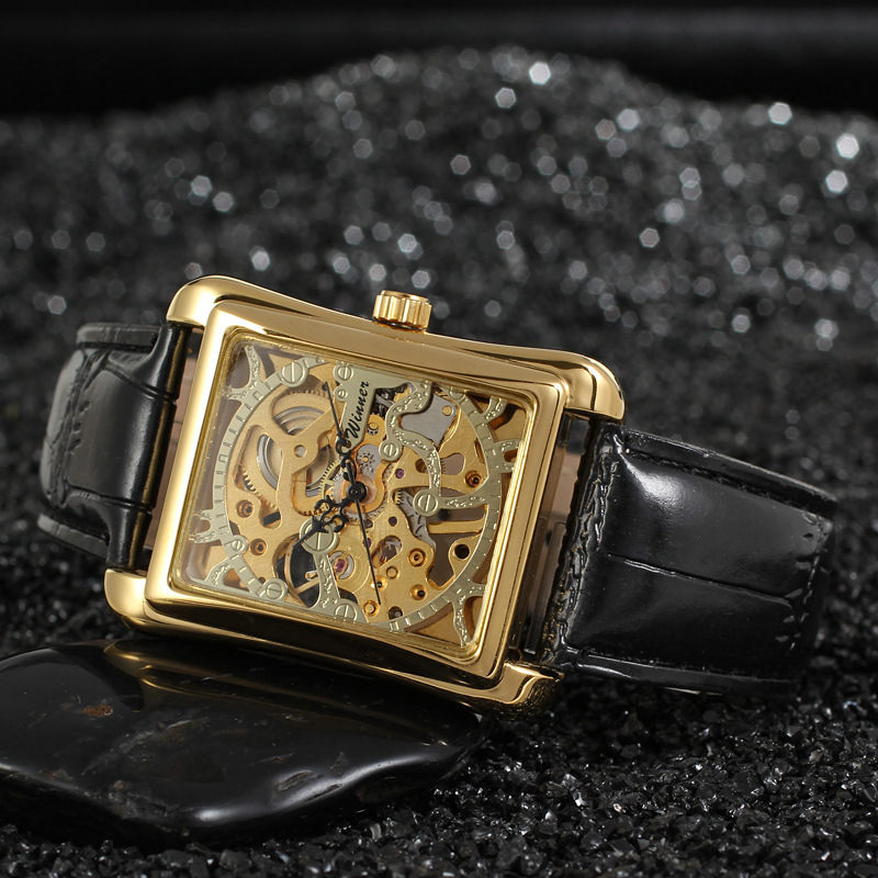 Winner men's fashion casual Swiss hollow manual mechanical watch