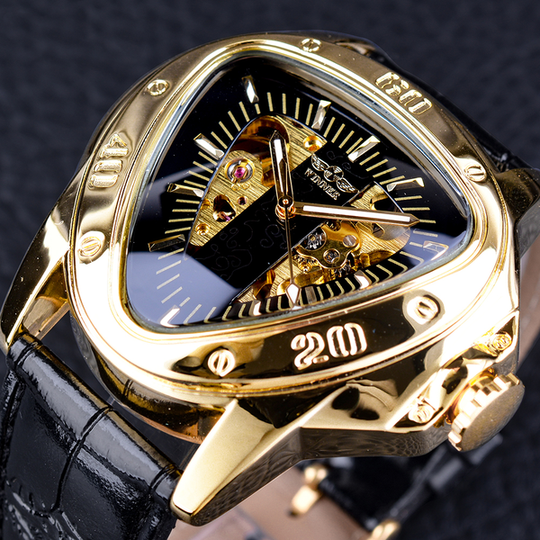 Watch Watch Hollow Triangle Automatic Mechanical Watch Men's Watch Men's Belt Watch Watch Waterproof