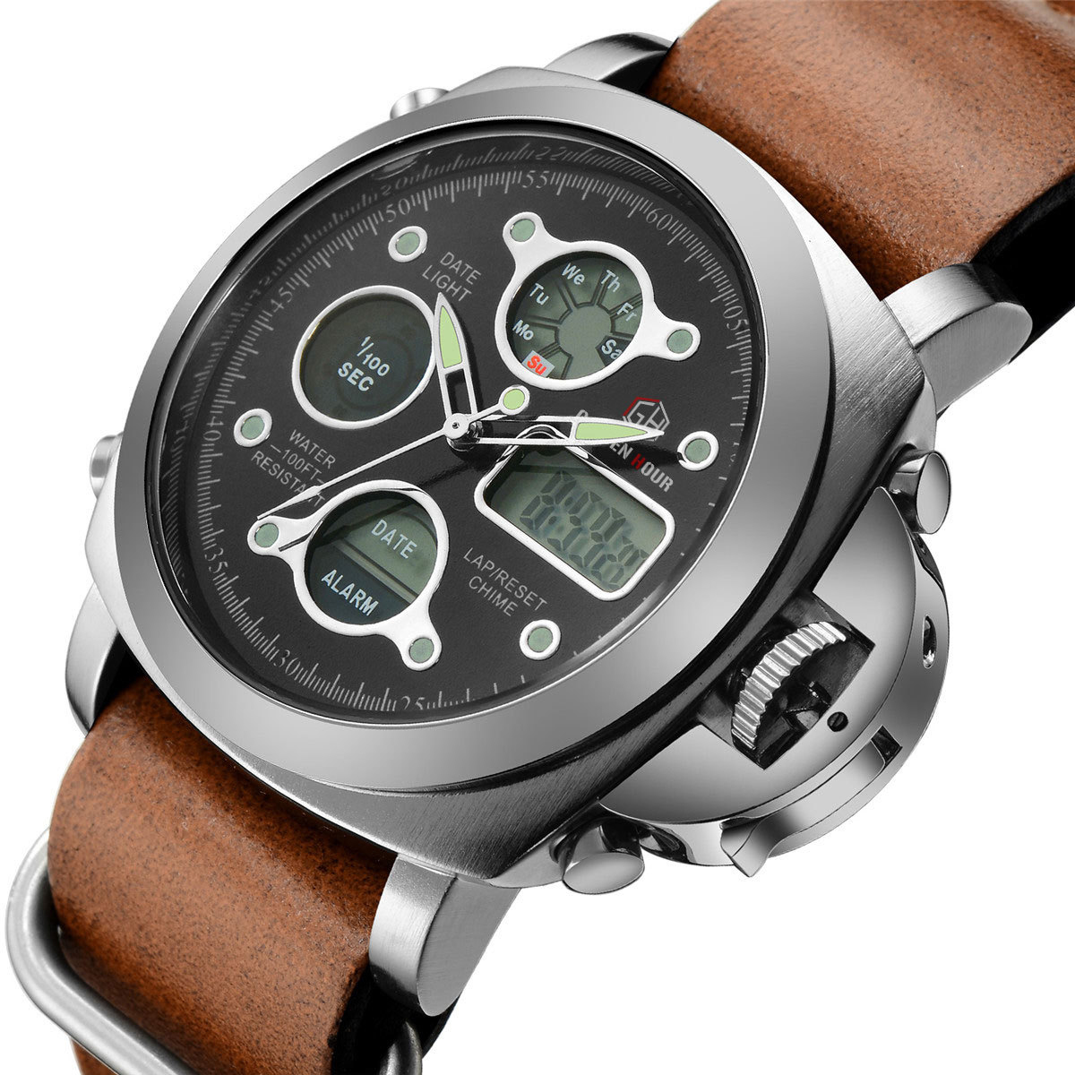 Model Pointer Digital Multi-function Electronic Watch Leisure Quartz Watch Men's Gift Watch
