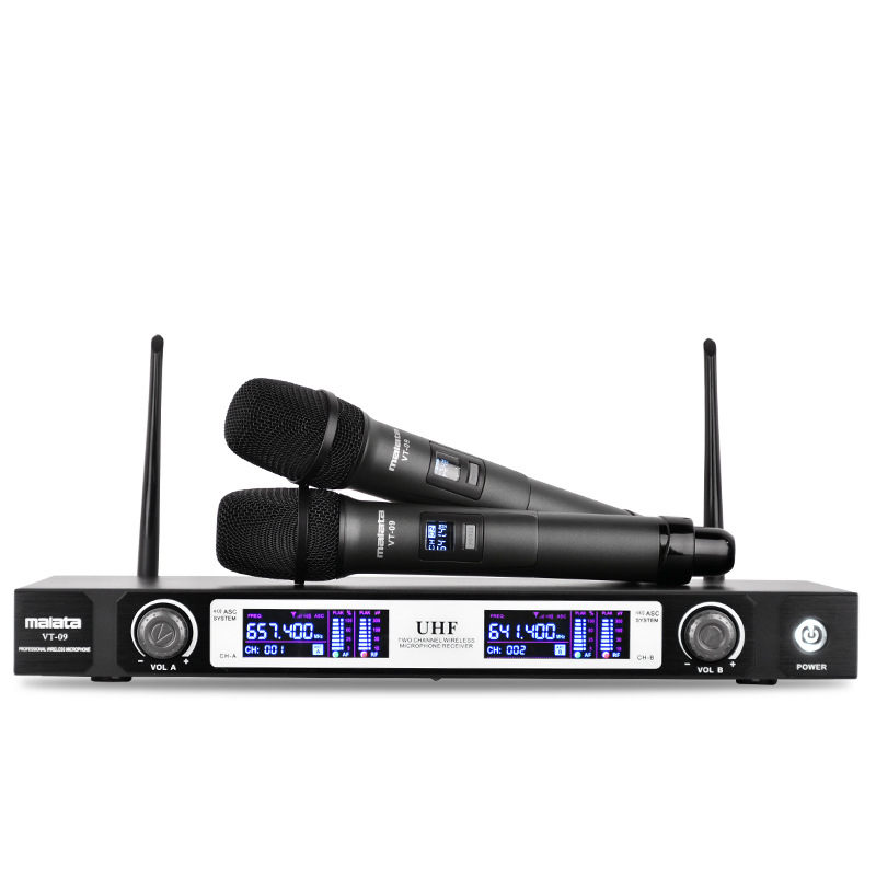 Wireless Microphone System Dual Handheld 2 x Mic Cordless Microphone Outdoor Vocal Karaoke Receiver System Receiver