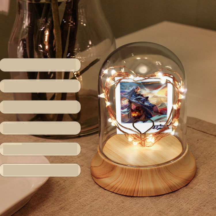 Beautiful Glass Cover Photo LED Light USB Home Bedroom Atmosphere Light