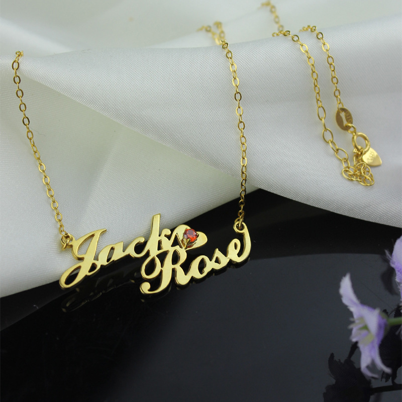 S925 Brand Word Inlaid Jewelry Personalized Name Custom Necklace Jewelry Factory Wholesale
