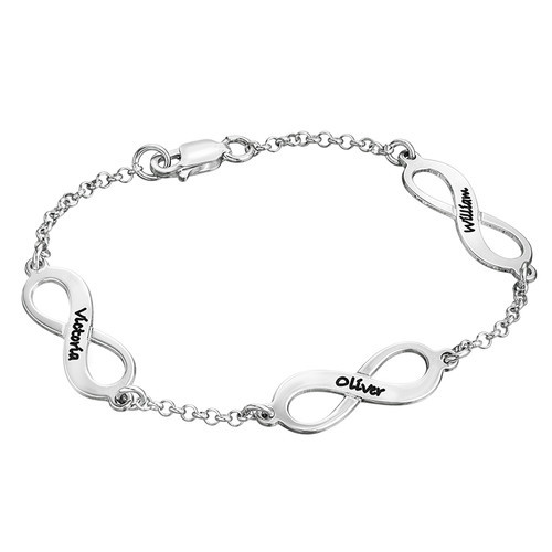 S925 Sterling Silver Infinity 1-3 Jewelry Personalized Name Customization Amazon Bracelet Jewelry Factory Wholesale