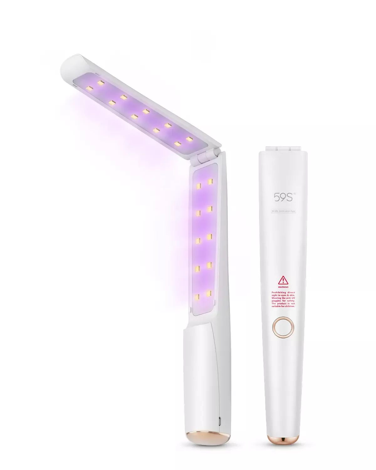 59S Sterilizer UV Wand, Sterilizer UVC Portable, Rechargeable Disinfection Lamp with 20 UVC LED Lights, Sterilization Lamp Wand for Home Office Hotel Car Pet Area(DO NOT sell in Amazon)