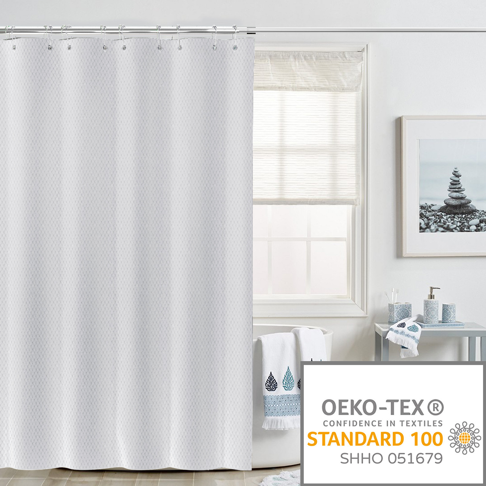 Shower Curtain Set Machine Washable Waterproof Shower Curtains with 12 Rust-Proof Hooks, Polyester Fabric Shower Curtains for Bathroom