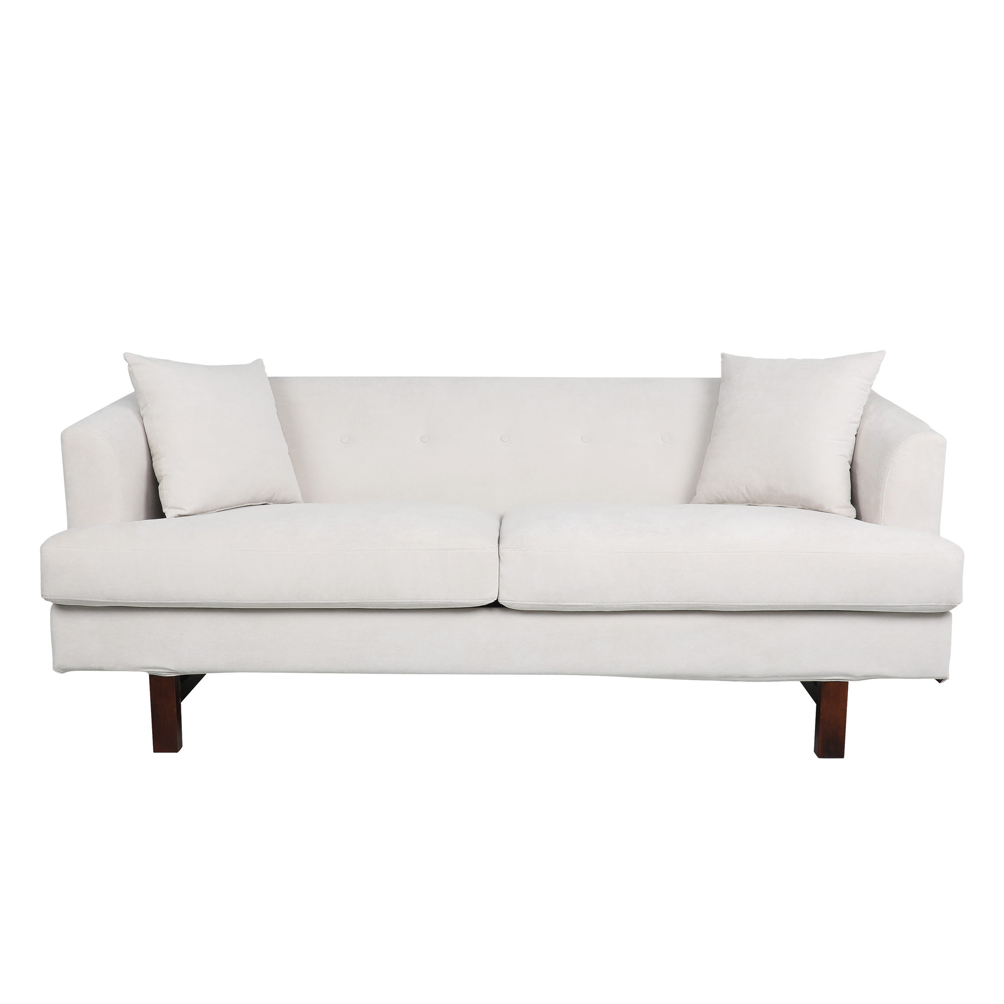 Contemporary 3 Seater Fabric Sofa with Accent Pillows