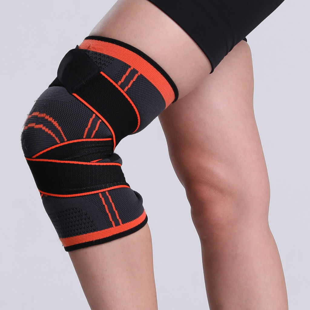 Factory Direct Sale Bandage Compression Protection Sports Knee Pads Running Basketball Riding Nylon Knitted Wear-resistant Breathable
