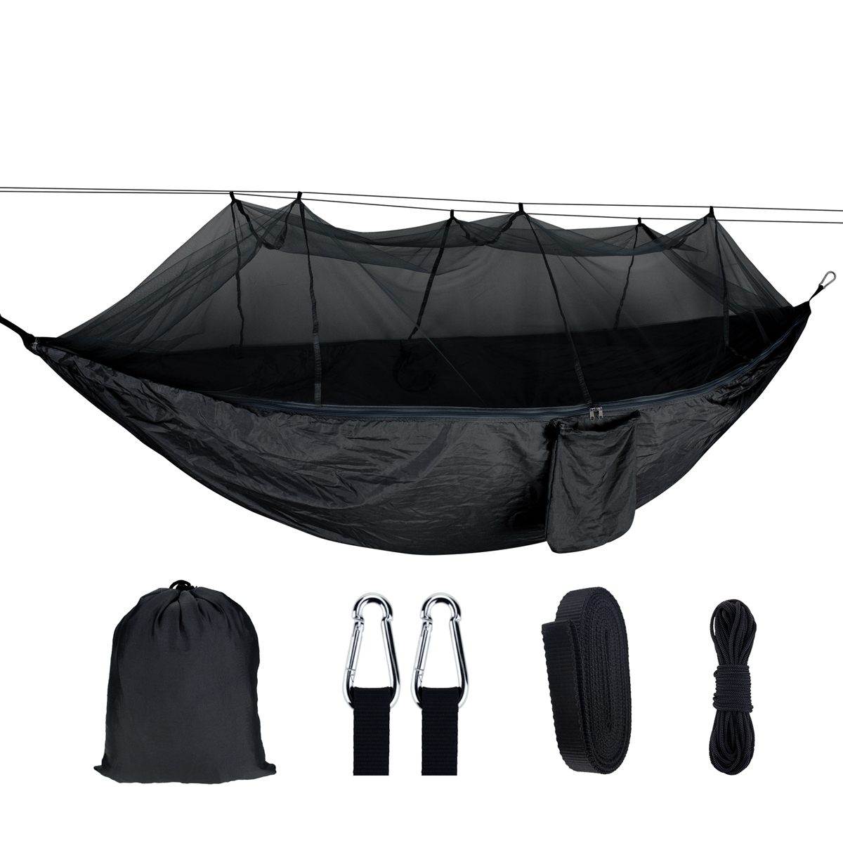 Outdoor Mosquito Net Hammock Double 210T Nylon Anti-mosquito Parachute Cloth Aerial Camping Tent