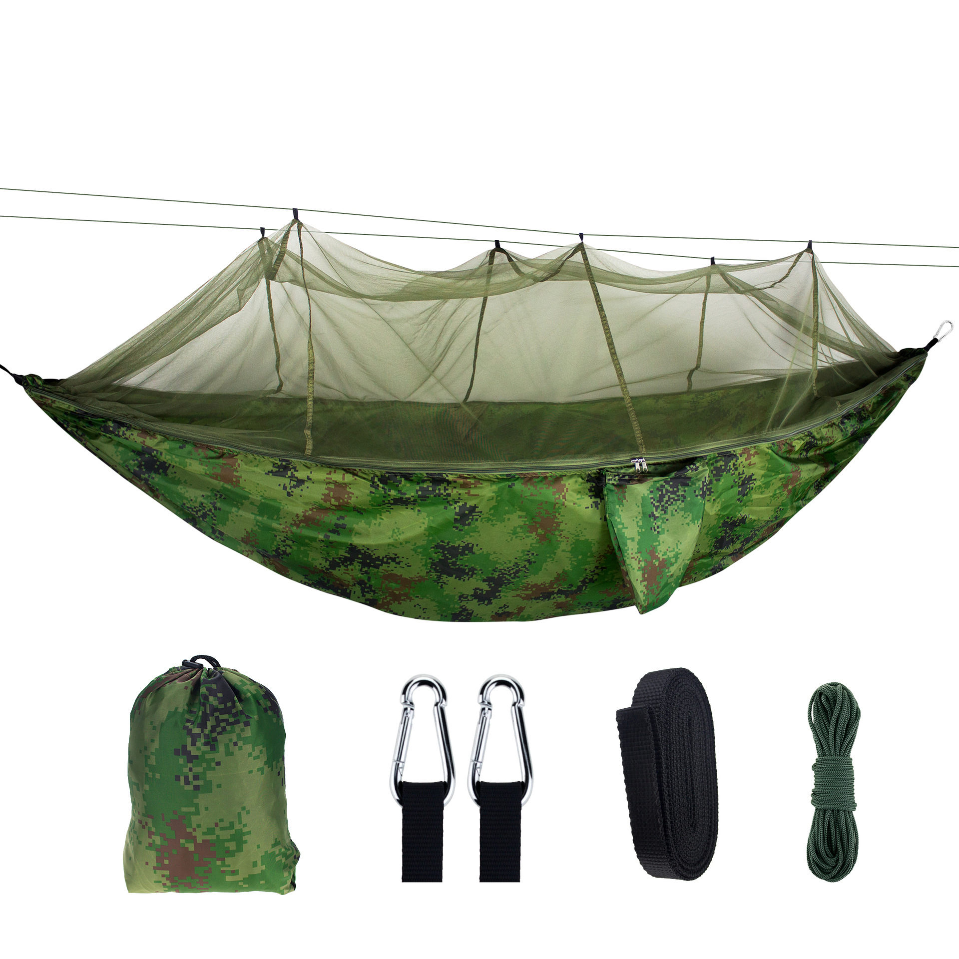 Outdoor Mosquito Net Hammock Double 210T Nylon Anti-mosquito Parachute Cloth Aerial Camping Tent