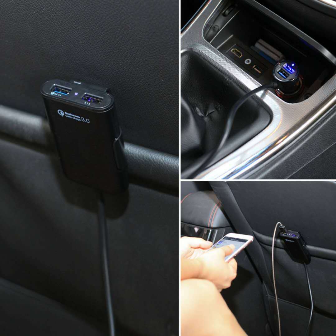QC3.0 Car Charger 4 Port USB Mobile Phone Charger Car Front And Rear USB Car Charger One Drag 4 Fast Charge