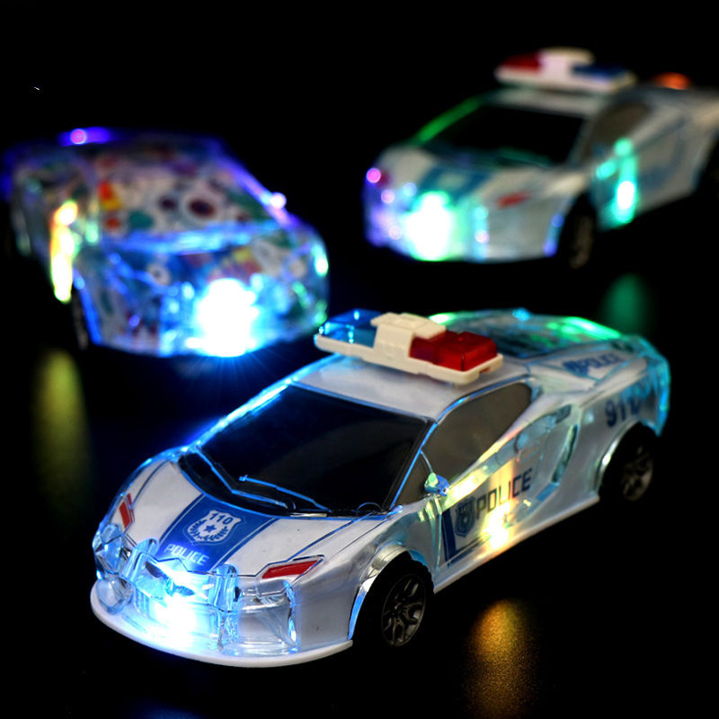 Children's Electric Universal Transparent Police Car Toy