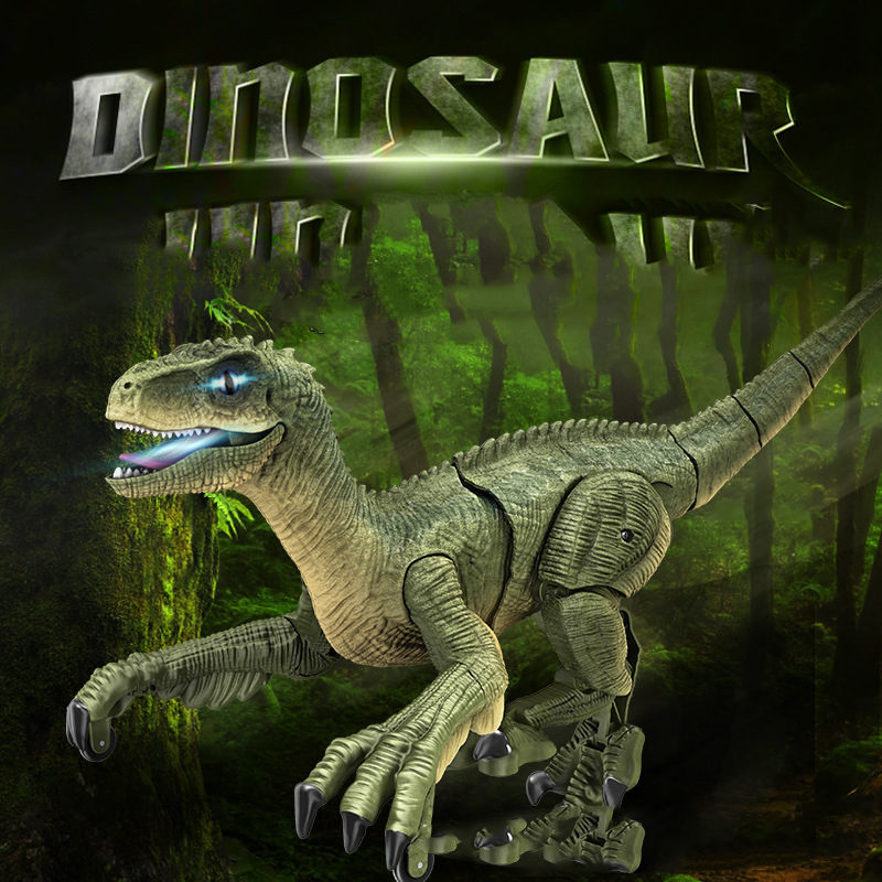 New Remote Control Sound And Light Simulation Dinosaur Intelligent Walking Long Battery Life Raptor Boy Electric Toy