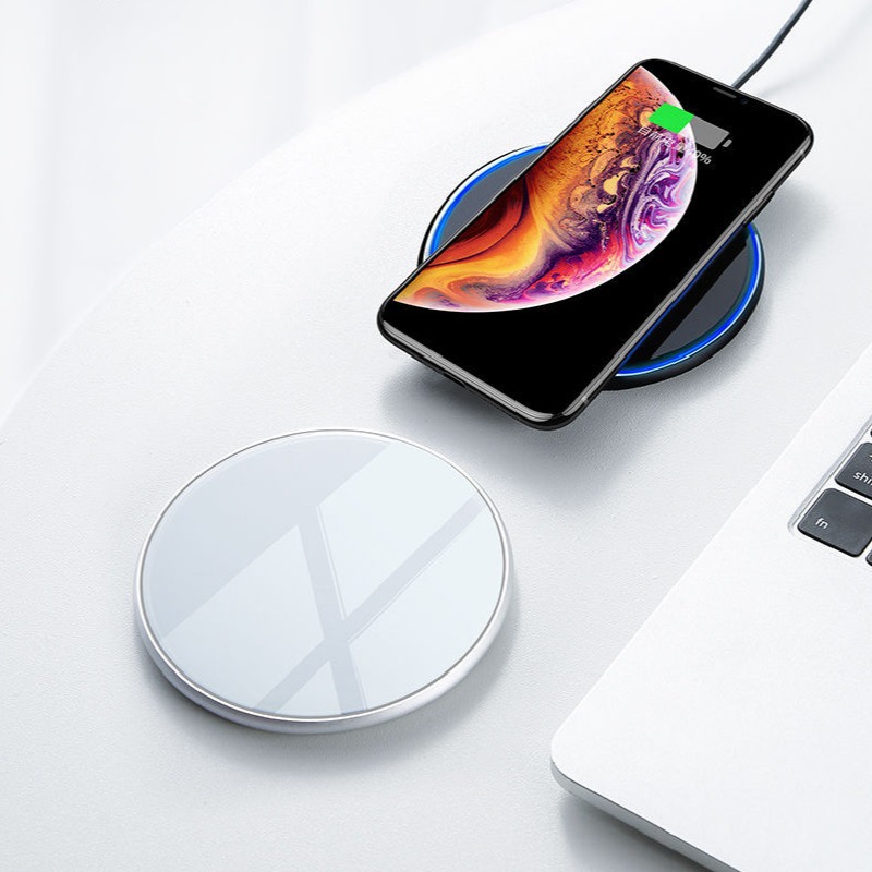 Wireless Charger Ultra-thin 10W Mirror Mobile Phone Round Aluminum Alloy Fast Charging