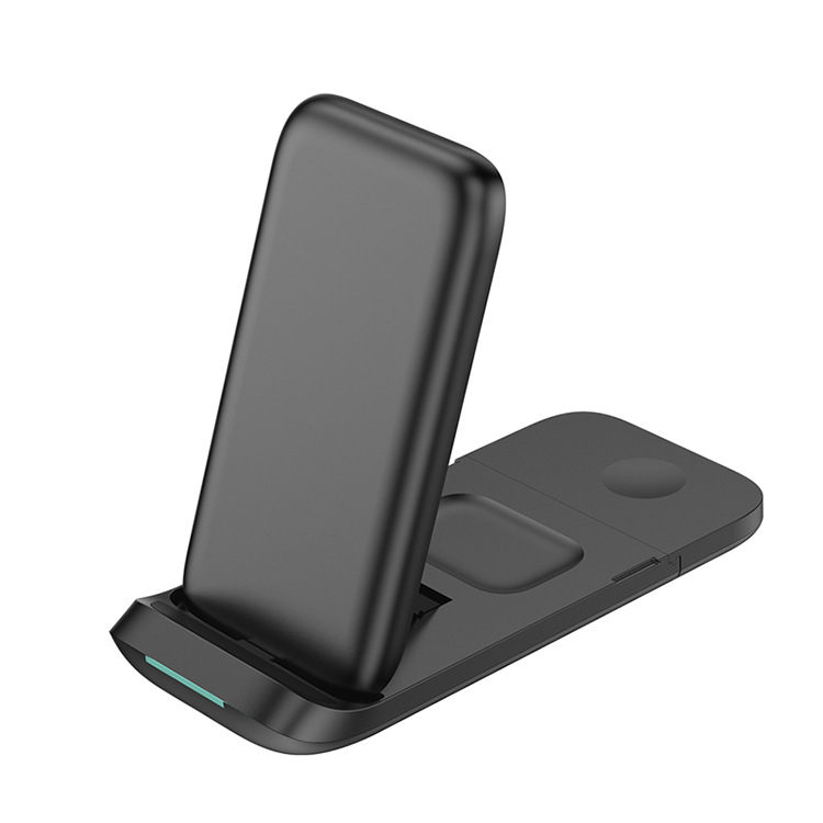 Magnetic Folding Desktop Phone Holder 15W Three-in-one Wireless Charger Holder